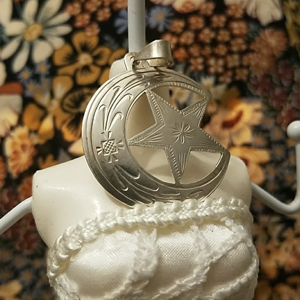 Sterling Silver Moon & Star Pendant